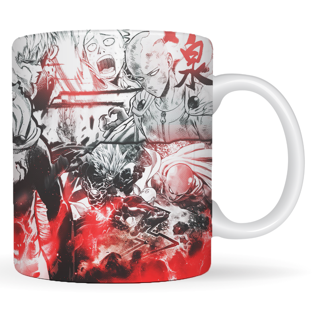 Replix Naruto Anime Printed Coffee Mug, White Ceramic Milk Mug Anime Printed, 350 ml for Gifting and Present (Saitama)