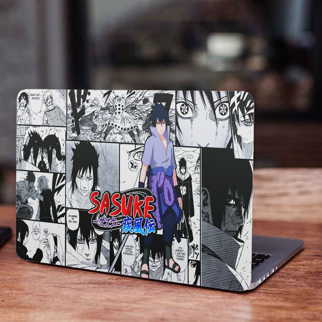Replix Sasuke 3 Anime Vinyl Laptop Skin with Free Sticker Compatible for All Laptops Vinyl Laptop Decal 15.6