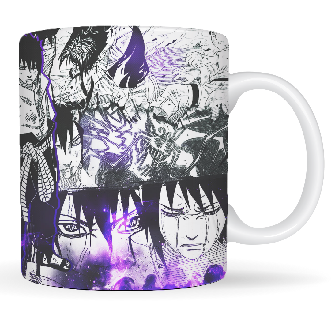 Replix Naruto Anime Printed Coffee Mug, White Ceramic Milk Mug Anime Printed, 350 ml for Gifting and Present (Sasuke 6)