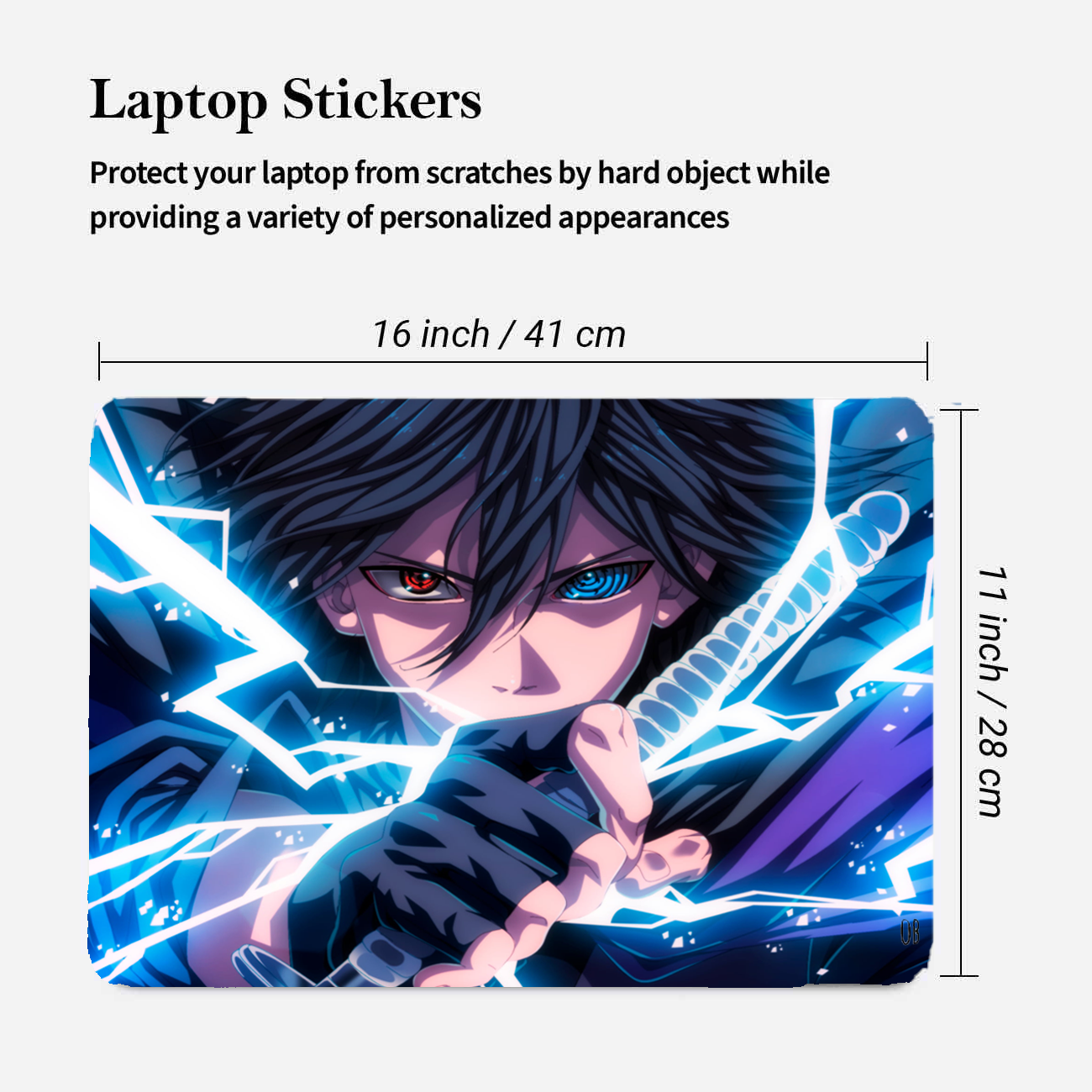 Replix Sasuke Anime Vinyl Laptop Skin with Free Sticker Compatible for All Laptops Vinyl Laptop Decal 15.6