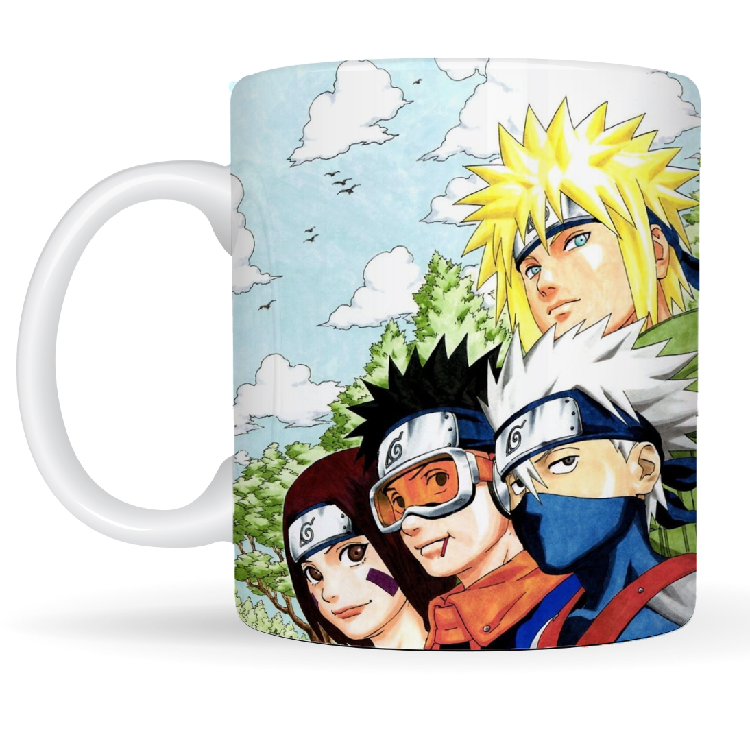 Replix Naruto Anime Printed Coffee Mug, White Ceramic Milk Mug Anime Printed, 350 ml for Gifting and Present (Team 7 B)