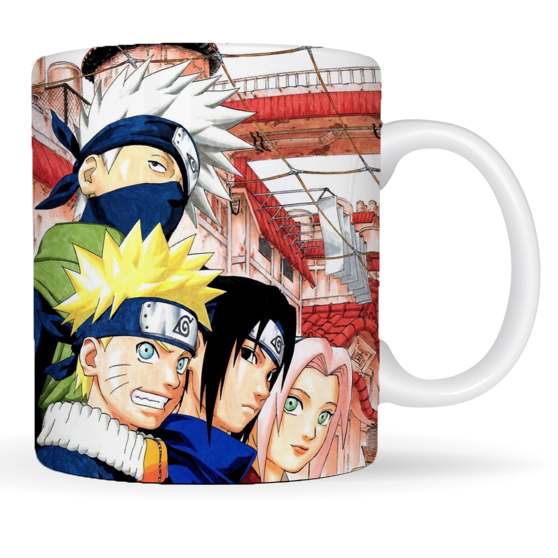 Replix Naruto Anime Printed Coffee Mug, White Ceramic Milk Mug Anime Printed, 350 ml for Gifting and Present (Team 7 B)