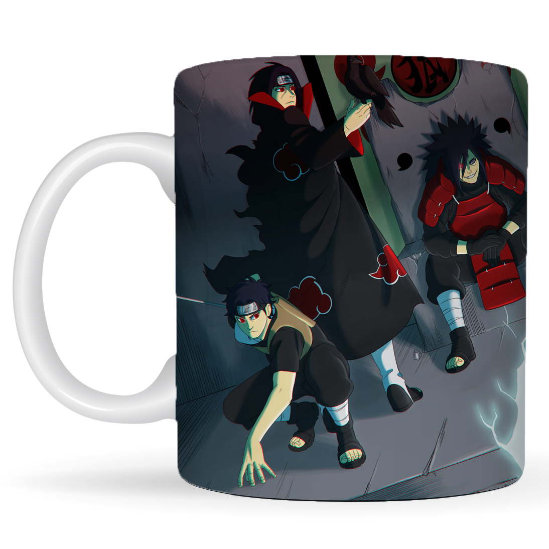 Replix Naruto Anime Printed Coffee Mug, White Ceramic Milk Mug Anime Printed, 350 ml for Gifting and Present (Uchiha 2)