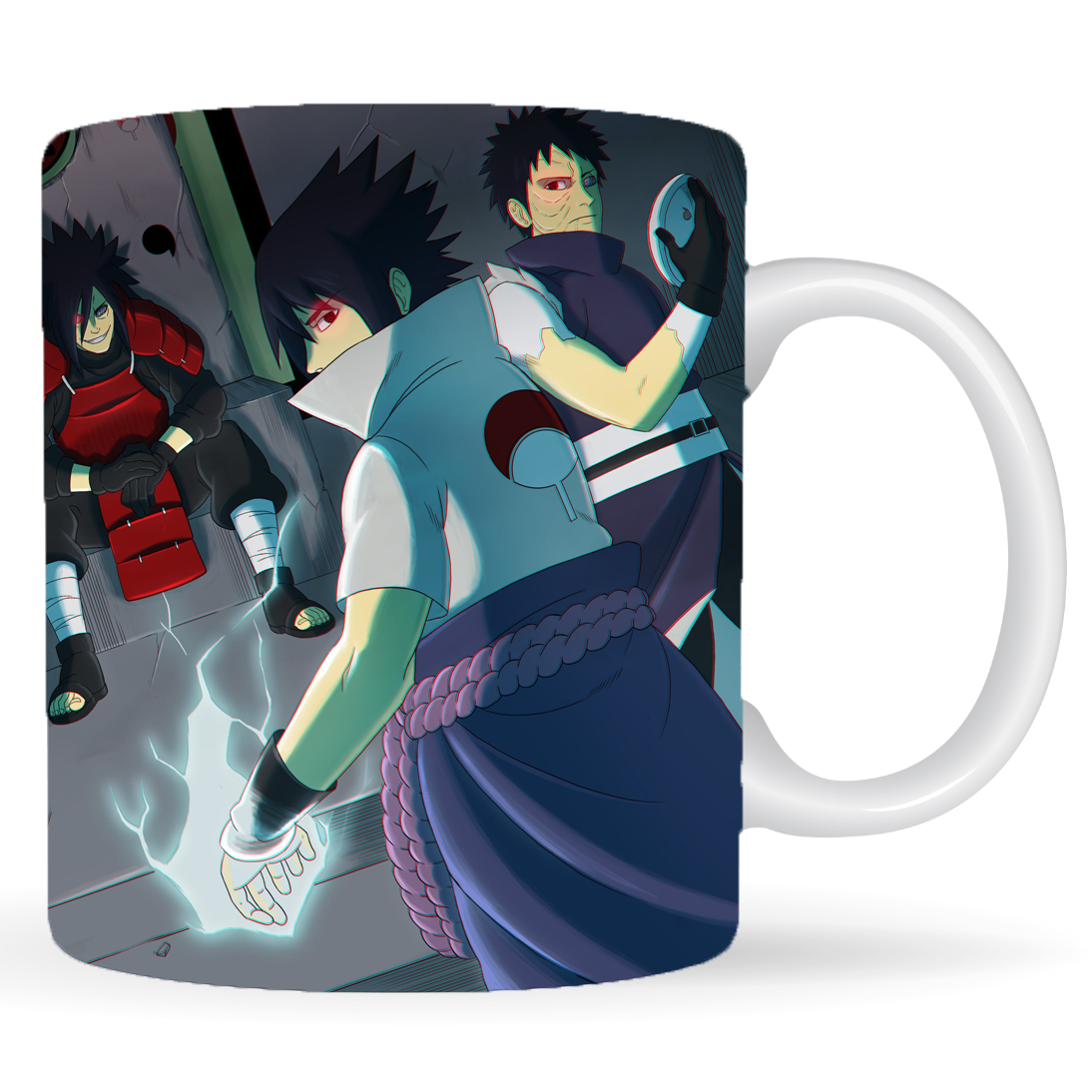 Replix Naruto Anime Printed Coffee Mug, White Ceramic Milk Mug Anime Printed, 350 ml for Gifting and Present (Uchiha 2)