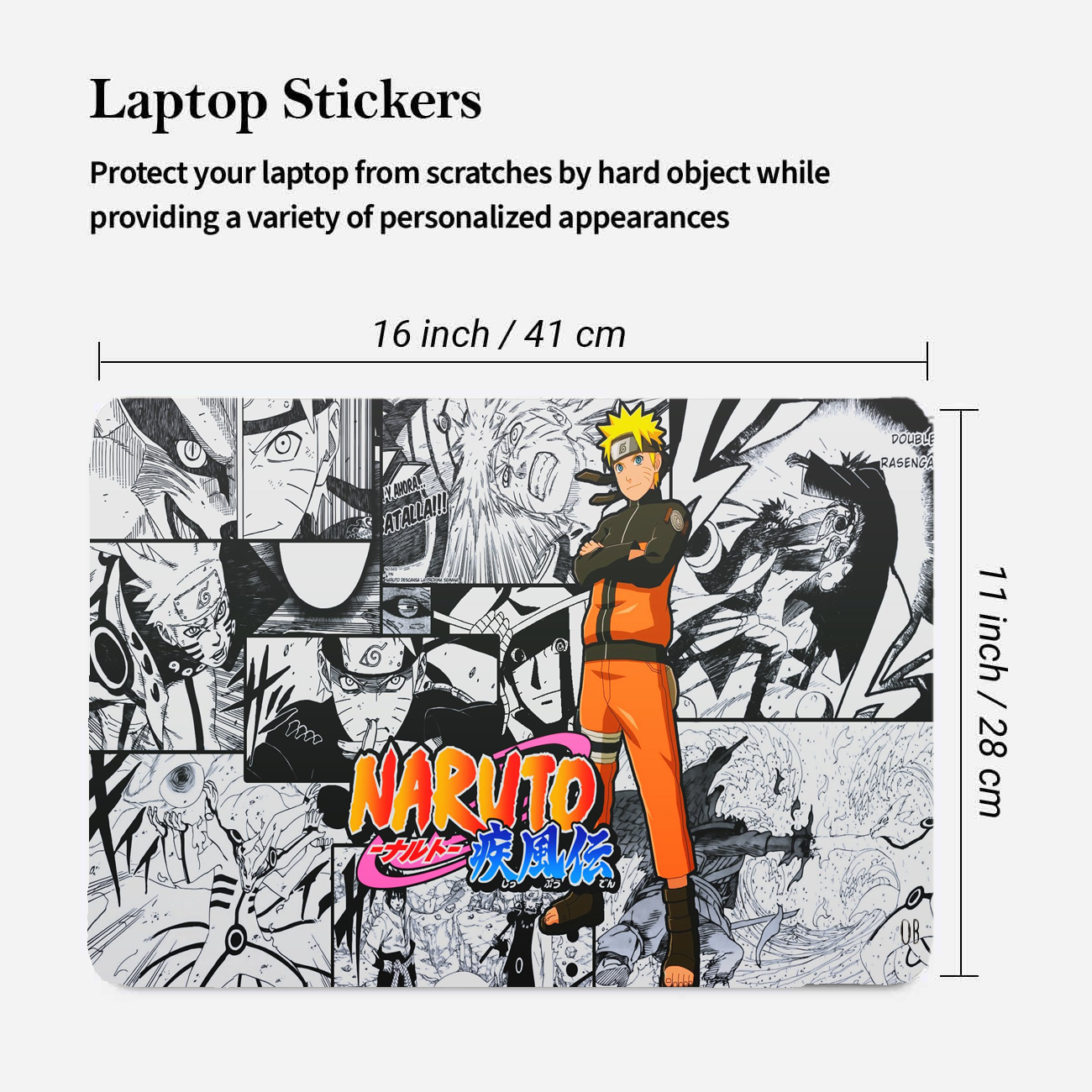 Replix Naruto 1 Anime Vinyl Laptop Skin with Free Sticker Compatible for All Laptops Vinyl Laptop Decal 15.6