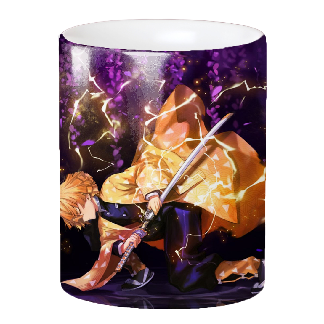 Replix Naruto Anime Printed Coffee Mug, White Ceramic Milk Mug Anime Printed, 350 ml for Gifting and Present (Zenitsu)