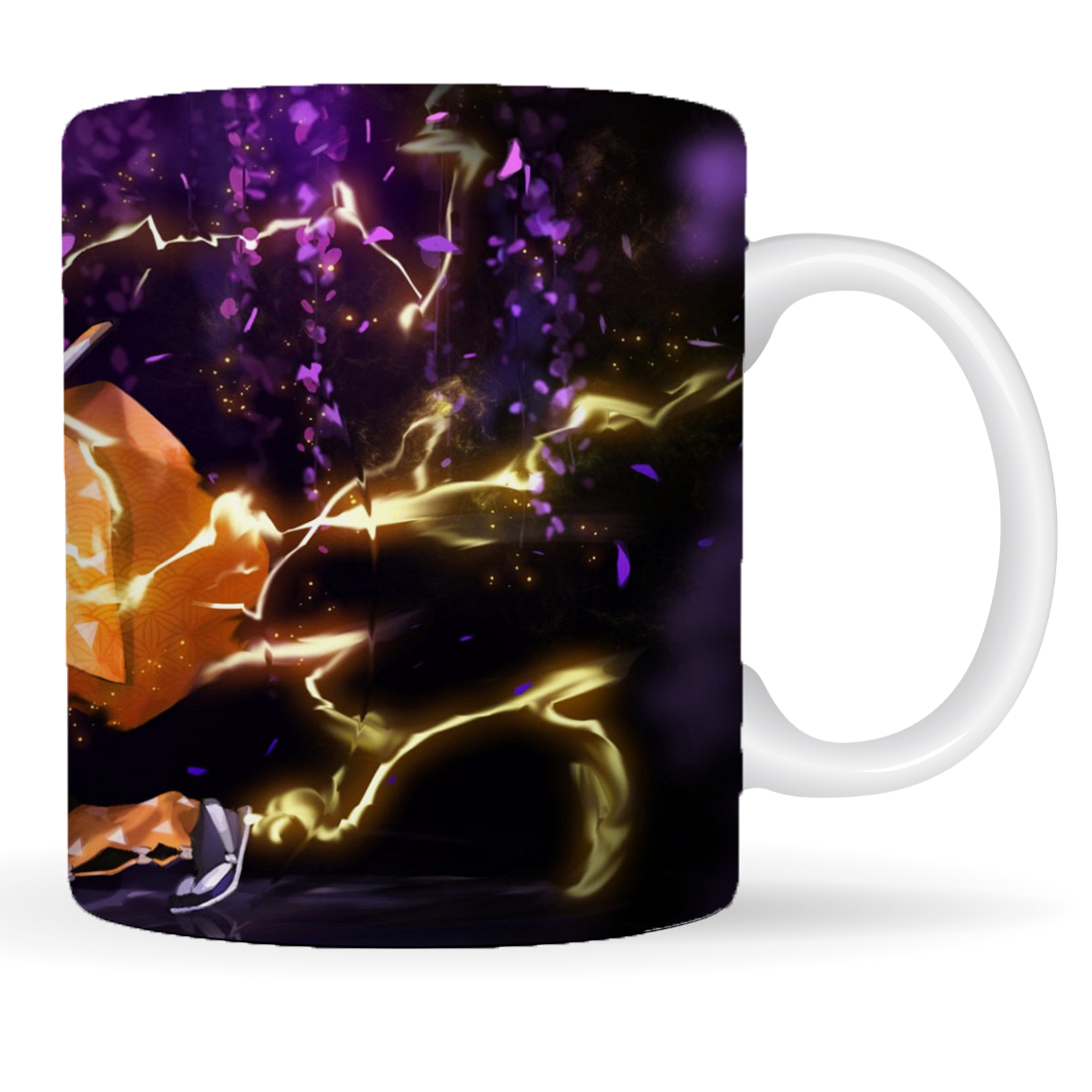 Replix Naruto Anime Printed Coffee Mug, White Ceramic Milk Mug Anime Printed, 350 ml for Gifting and Present (Zenitsu)