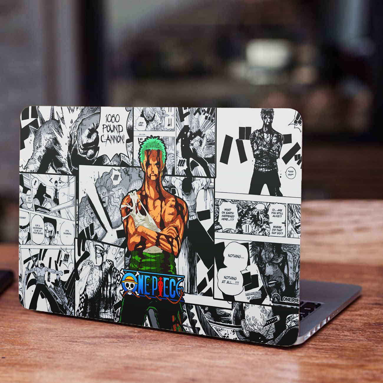 Replix Zoro Anime Vinyl Laptop Skin with Free Sticker Compatible for All Laptops Vinyl Laptop Decal 15.6
