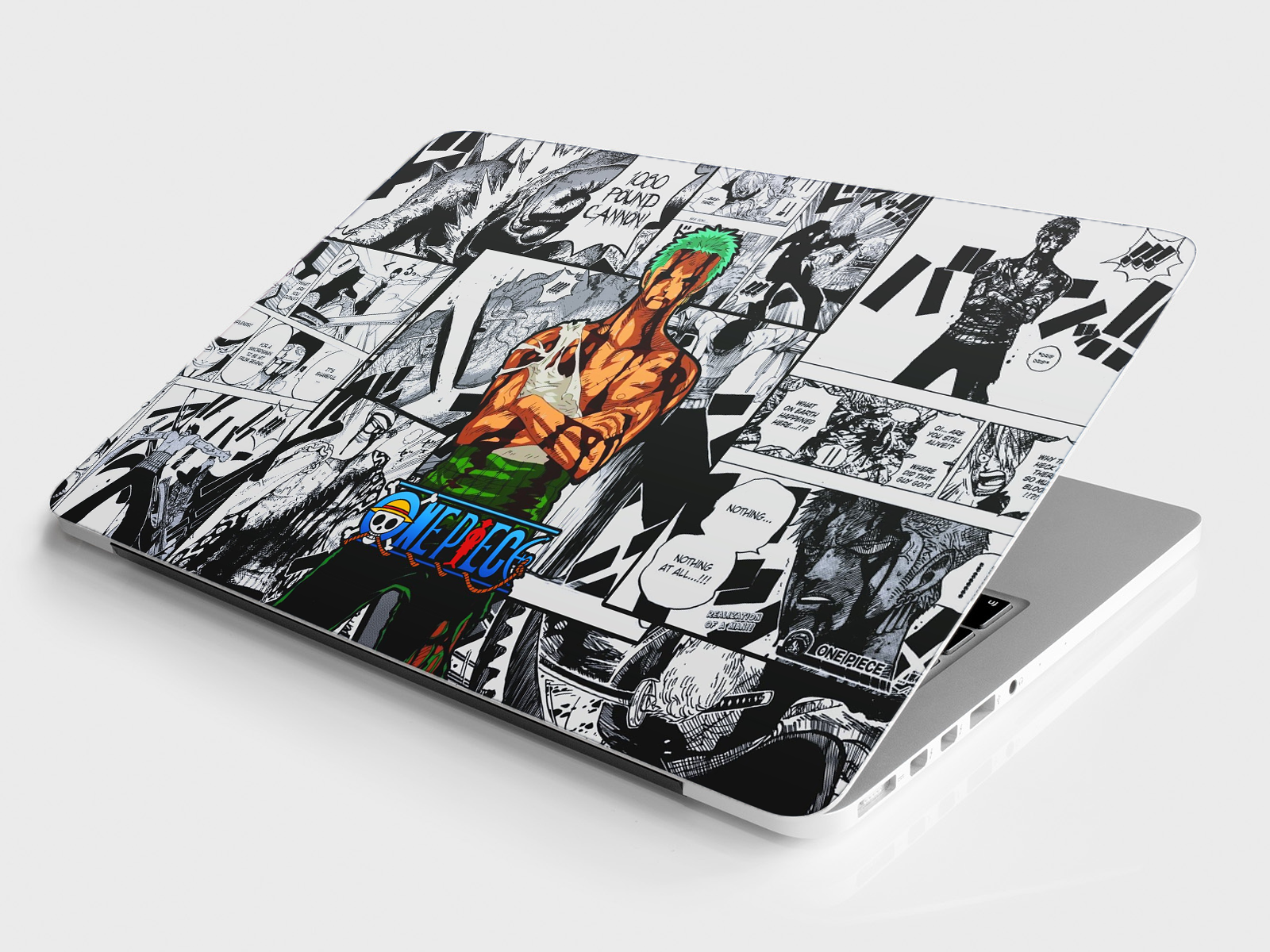 Replix Zoro Anime Vinyl Laptop Skin with Free Sticker Compatible for All Laptops Vinyl Laptop Decal 15.6