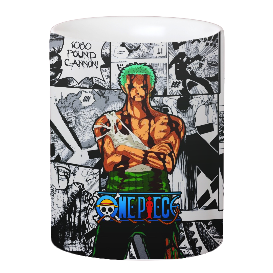 Replix Naruto Anime Printed Coffee Mug, White Ceramic Milk Mug Anime Printed, 350 ml for Gifting and Present (Zoro)